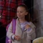 Rachel’s beige teddy zip hoodie on Days of our Lives