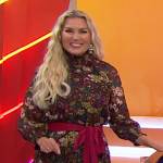 Rachel’s floral mini dress on The Price is Right
