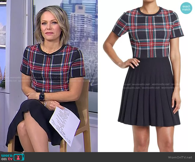 Draper James Georgia Plaid Sweater Dress worn by Dylan Dreyer on Today