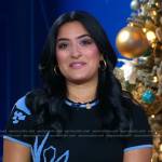 Reena’s blue floral knit dress on Good Morning America