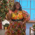 Retta’s floral tie neck dress on The Talk