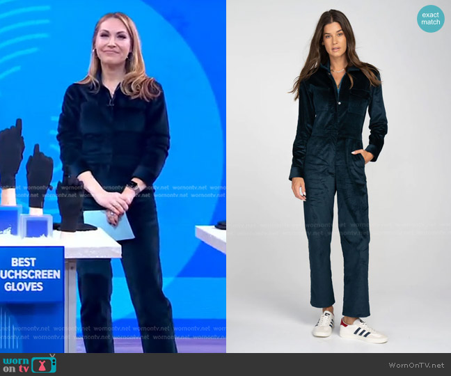 Rivet Utility Bigwig Stretch-Cotton Corduroy Jumpsuit worn by Lori Bergamotto on Good Morning America