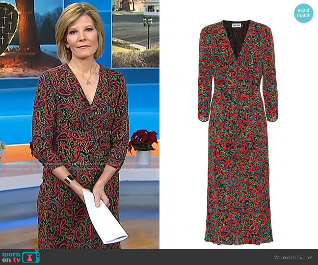 Rixo Katie Printed Midi Dress worn by Kate Snow on Today