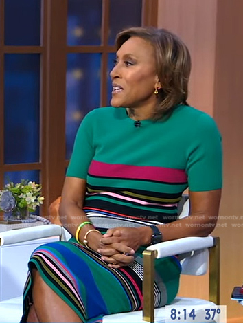 Robin’s green striped dress on Good Morning America