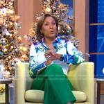 Robin’s white printed blouse on Good Morning America