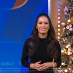 Rocsi Diaz’s black embellished hem mini dress on Good Morning America