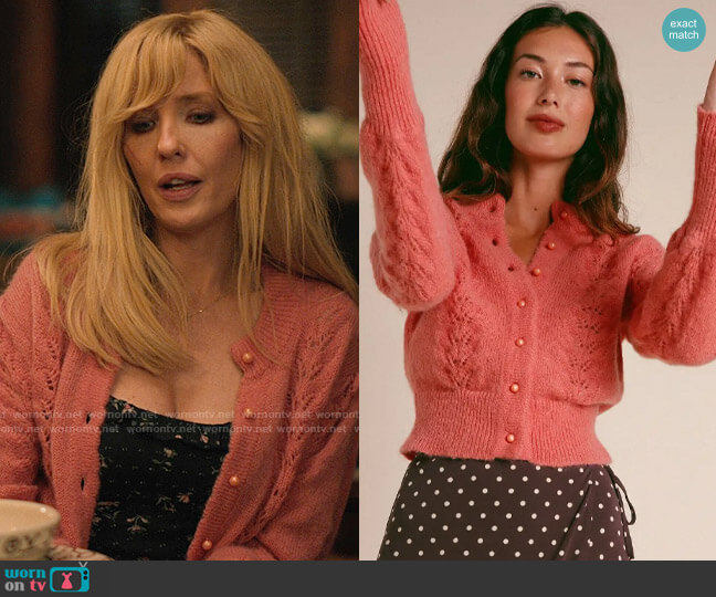 Rouje Maddy Cardigan in Uni Blush worn by Beth Dutton (Kelly Reilly) on Yellowstone