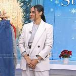 Sai De Silva’s white corduroy blazer and pants on Today