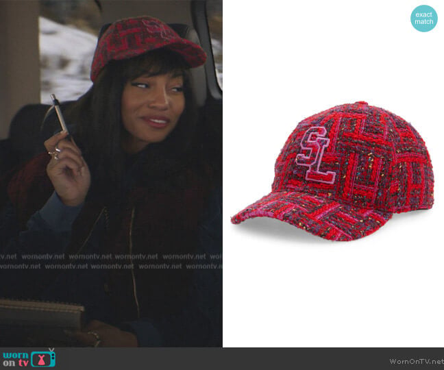 Saint Laurent Casquette Tweed Baseball Cap worn by Monet de Haan (Savannah Lee Smith) on Gossip Girl