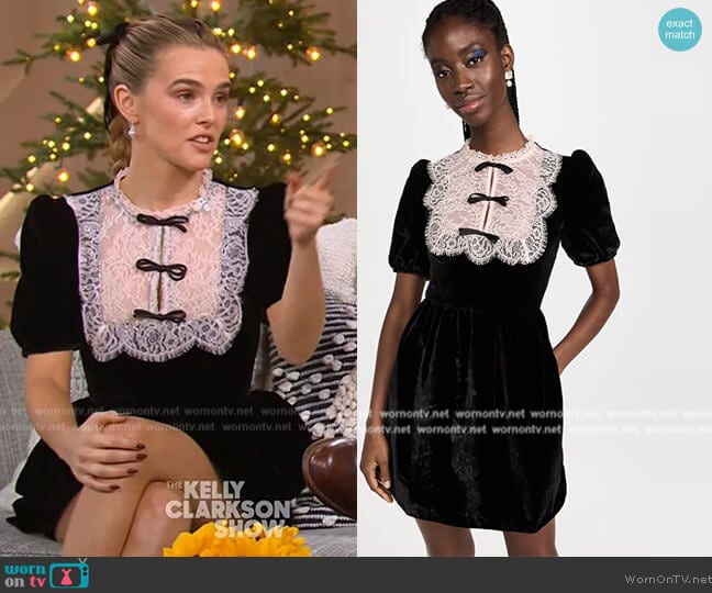 Saloni Cherie Mini Dress worn by Zoey Deutch on The Kelly Clarkson Show