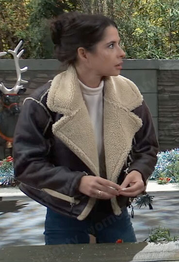 Sam’s leather and sherpa jacket on General Hospital