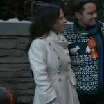 Sam’s white coat with silver buttons on General Hospital