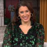 Sarah Gelman’s sheer green floral blouse on CBS Mornings