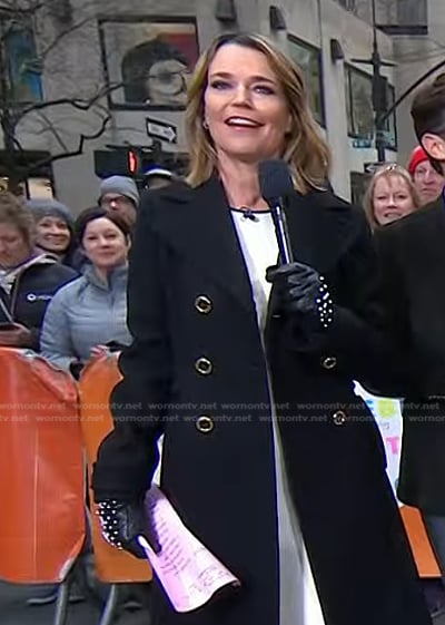 Savannah’s black beaded gloves on Today