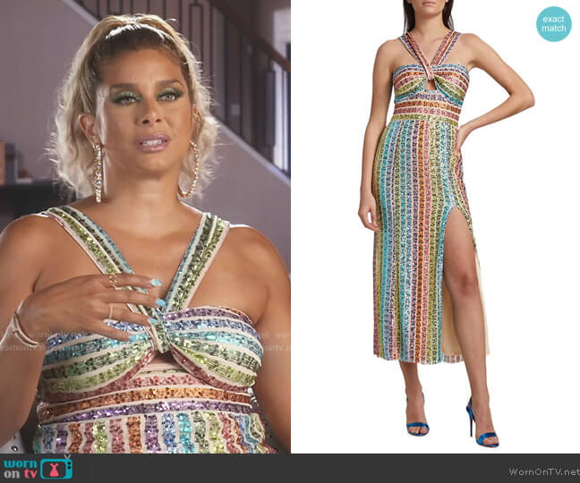 Saylor Eli Sequin Column Dress worn by Robyn Dixon on The Real Housewives of Potomac