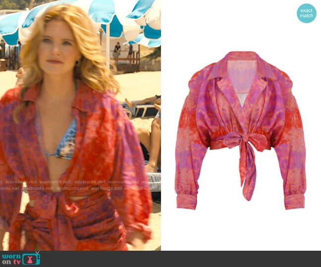 Selia Richwood Red Tie-Dye Beach Shirt worn by Daphne (Meghann Fahy) on The White Lotus