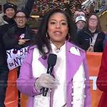 Sheinelle’s white bobble knit scarf on Today