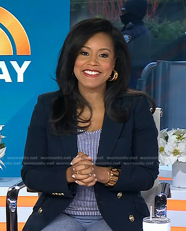 Sheinelle’s navy double breasted blazer on Today