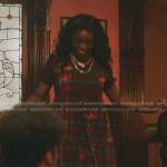 Shan’s red plaid bleached dress on Gossip Girl