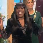 Sheryl’s black velvet jumpsuit on The Talk