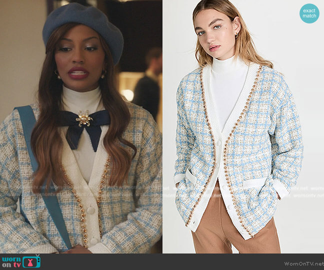 Sister Jane Milky Way Tweed Cardigan worn by Monet de Haan (Savannah Lee Smith) on Gossip Girl