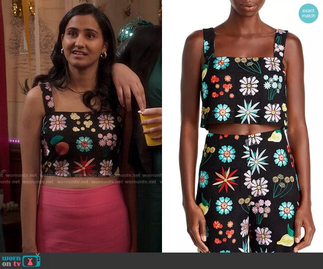 Staud Regina Top worn by Bela Malhotra (Amrit Kaur) on The Sex Lives of College Girls