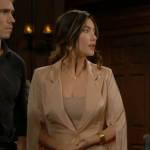 Steffy’s beige split-sleeve blazer on The Bold and the Beautiful
