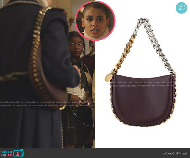Stella McCartney Frayme Bag in dark purple worn by Julien Calloway (Jordan Alexander) on Gossip Girl