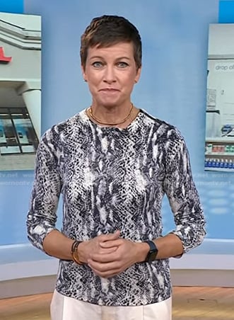 Stephanie’s snake print sweater on Today