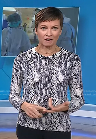 Stephanie’s snake print sweater on Today