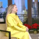 Kate Hudson’s yellow satin midi dress on Live with Kelly and Ryan