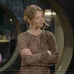 Summer’s brown floral dress on The Young and the Restless