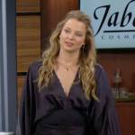 Summer’s navy satin asymmetric dress on The Young and the Restless