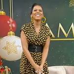 Tamron’s black belted polka dot dress on Tamron Hall Show