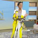Tamron’s tie dye blazer and lace top on Tamron Hall Show