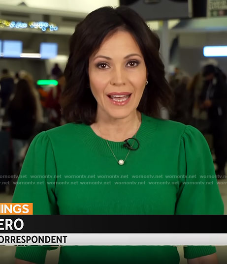 Tanya Rivero’s green sweater on CBS Mornings