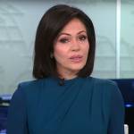 Tanya Rivero’s teal long sleeve dress on CBS Mornings