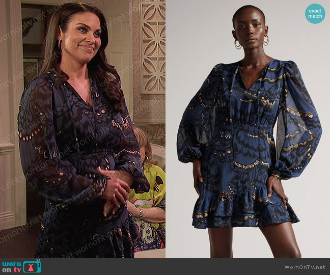 Ted Baker Pollei Ruffle Asymmetric Mini Dress worn by Chloe Lane (Nadia Bjorlin) on Days of our Lives