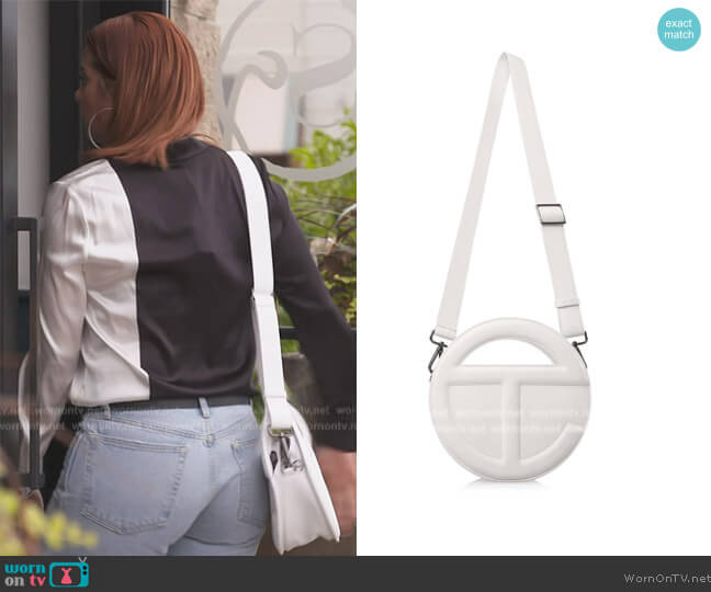 Telfar Round Telfar Circle Bag - White worn by Robyn Dixon on The Real Housewives of Potomac