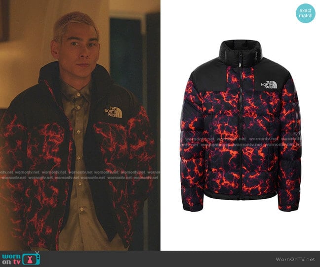 The North Face Nuptse 1996 Patterned Down-Padded Jacket worn by  Akeno Menzies (Evan Mock) on Gossip Girl