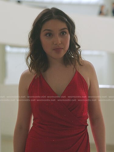 Tiffany’s red embellished dress on Gossip Girl