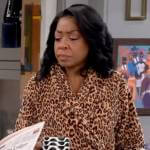 Tina’s leopard robe on The Neighborhood