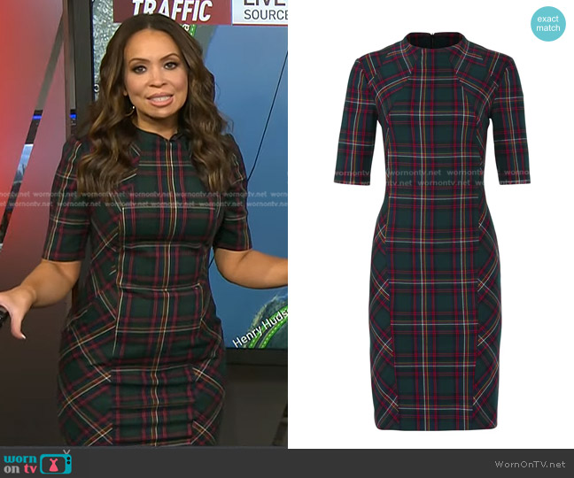 Trina Turk Plaid Aperitif Dress worn by Adelle Caballero on Today