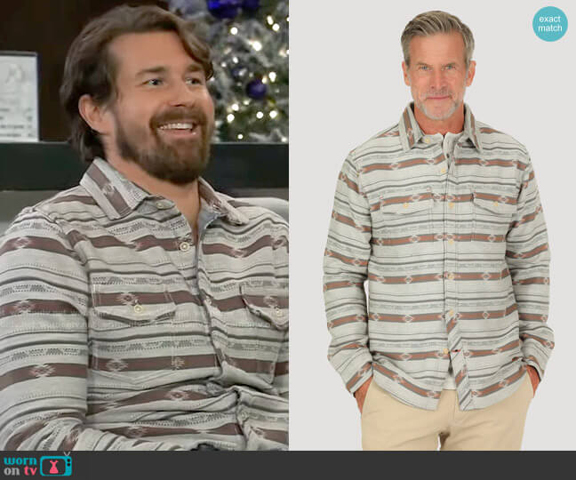 True Grit Rio Spirit Button-Front Shirt worn by Cody Bell (Josh Kelly) on General Hospital