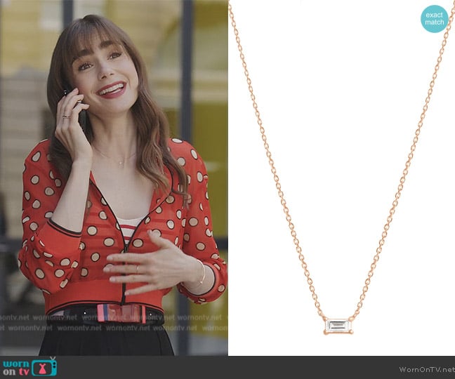 Vanrycke Georgia necklace worn by Emily Cooper (Lily Collins) on Emily in Paris
