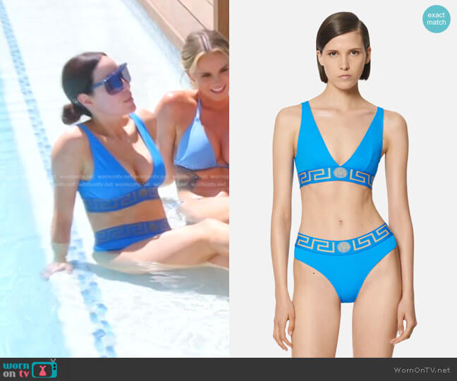Versace Greca Border Bikini Top worn by Angie Katsanevas on The Real Housewives of Salt Lake City
