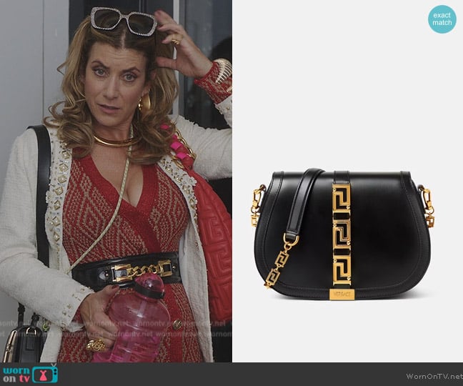 Versace Greca Goddess Large Shoulder Bag worn by Madeline Wheeler (Kate Walsh) on Emily in Paris