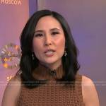 Vicky’s brown turtleneck sleeveless sweater on NBC News Daily