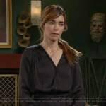 Victoria’s black long sleeved midi dress on The Young and the Restless