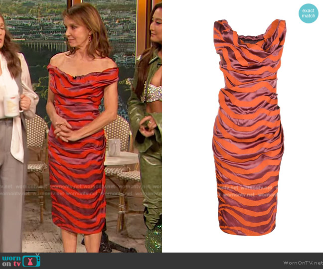 Vivienne Westwood Striped Midi Dress worn by Philippine Leroy-Beaulieu on The Drew Barrymore Show